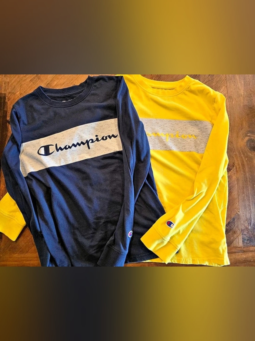 Champion Classic Graphic Long-Sleeve T-Shirt, Script Logo Color Block Long Set